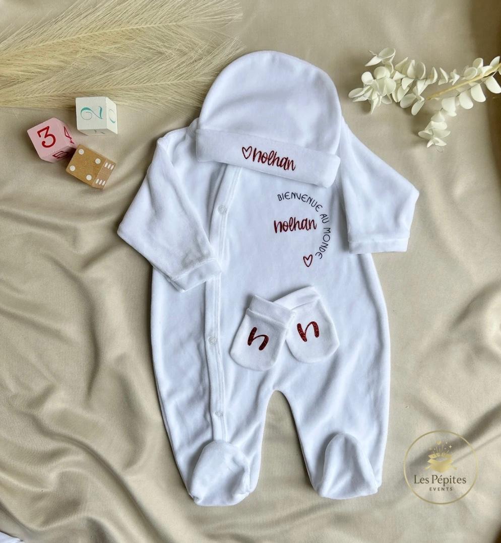 Ensemble naissance 3 pcs ( blanc )