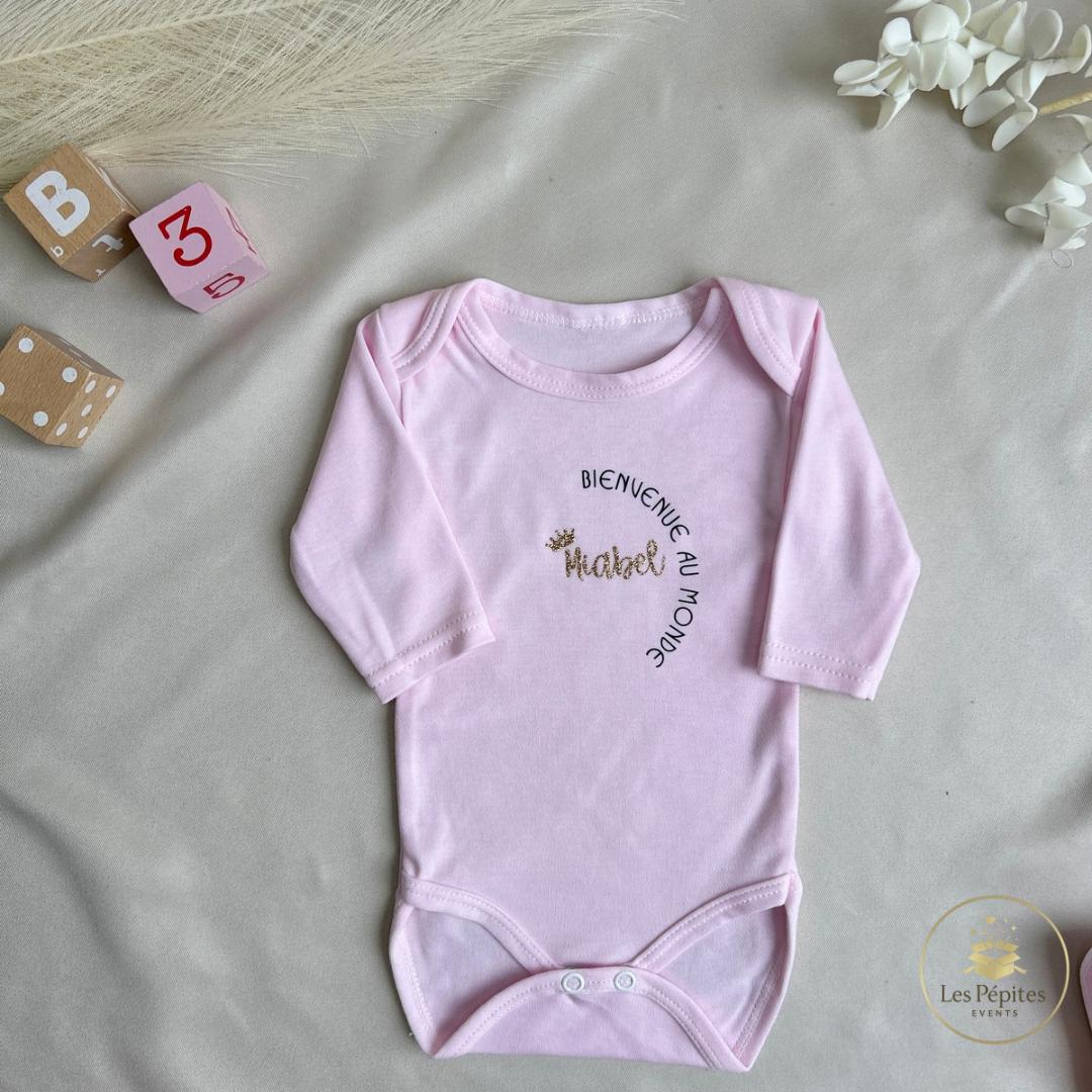 Ensemble naissance personnalisé 5 pcs ( rose )