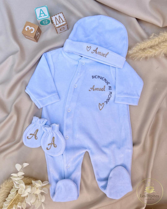 Ensemble naissance personnalisé 3 pièces