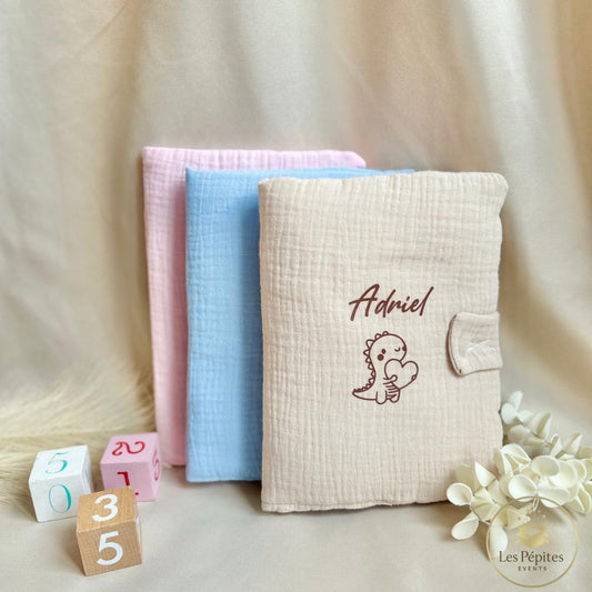 Protège carnet de santé en gaze de coton
