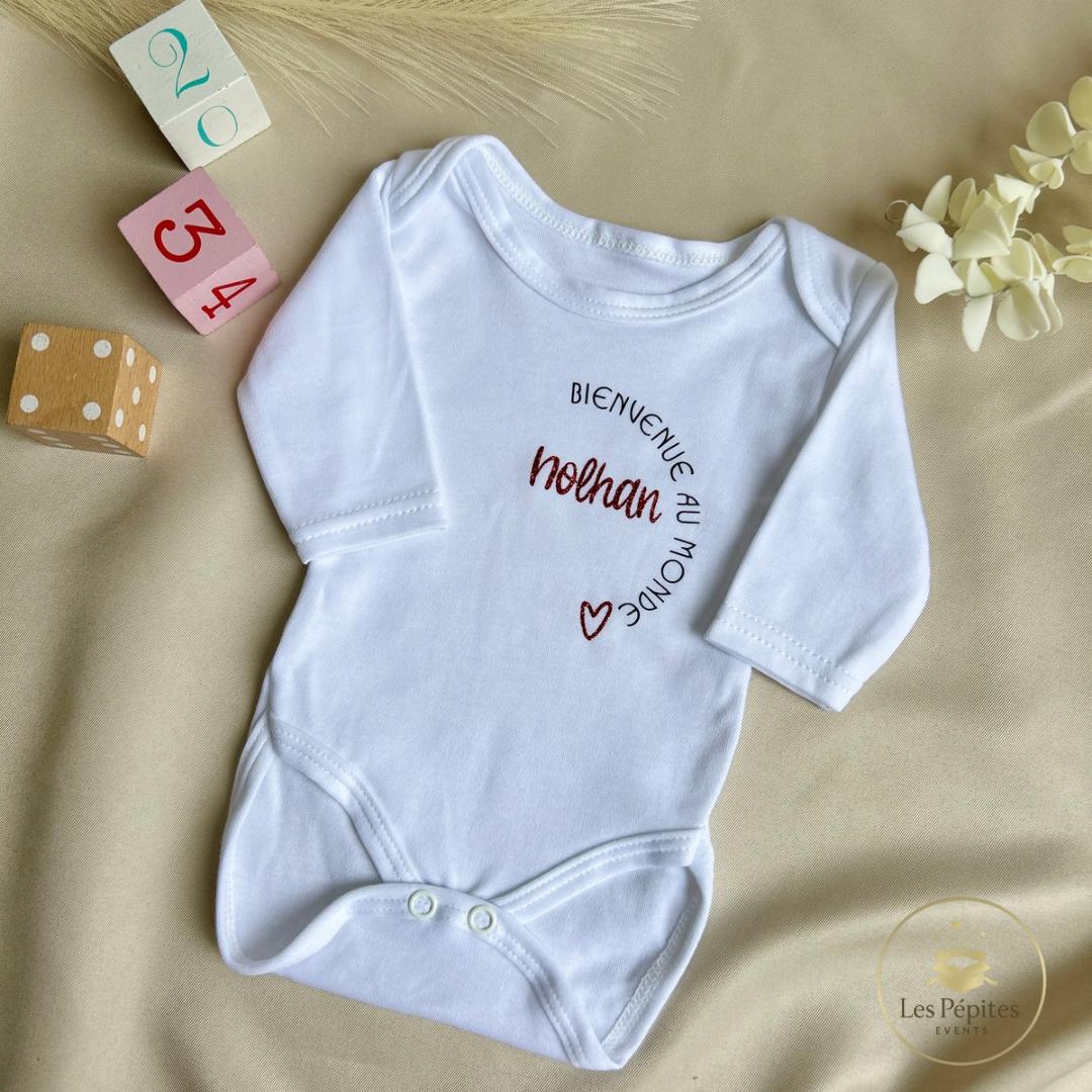 Ensemble naissance personnalisé 5 pcs ( blanc )